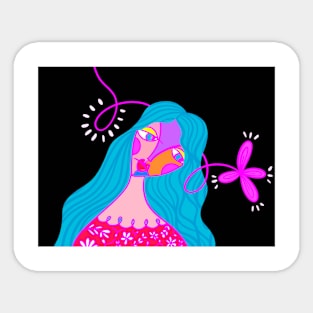 Neon girl Sticker